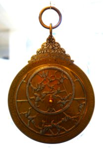 Astrolabe, Al-Sahl al Nisaburi, Syria, 1180-1280 AD, brass, silver - Germanisches Nationalmuseum - Nuremberg, Germany - DSC03769