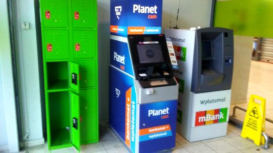 ATMs of Planet Cash and Euronet, Tomaszow Mazowieck, Carrefour at Pope John Paul II Street