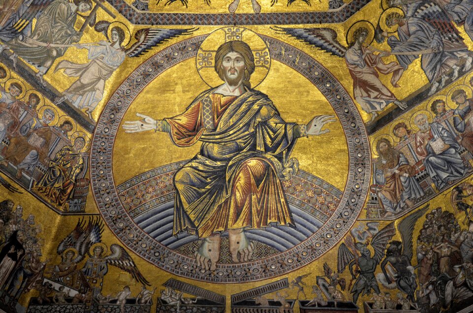 Florence mosaic baptismal ceiling saint-jean