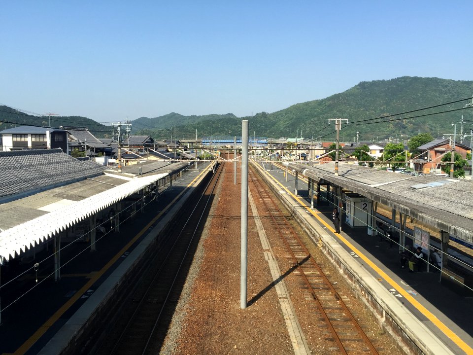 Azuchi station tracks from the flyover