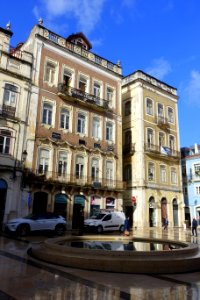 Azulejo facades at Praça 8 de Maio - Coimbra, Portugal - DSC09641