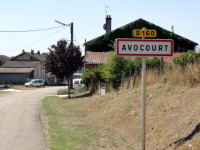 Avocourt (Meuse) city limit sign