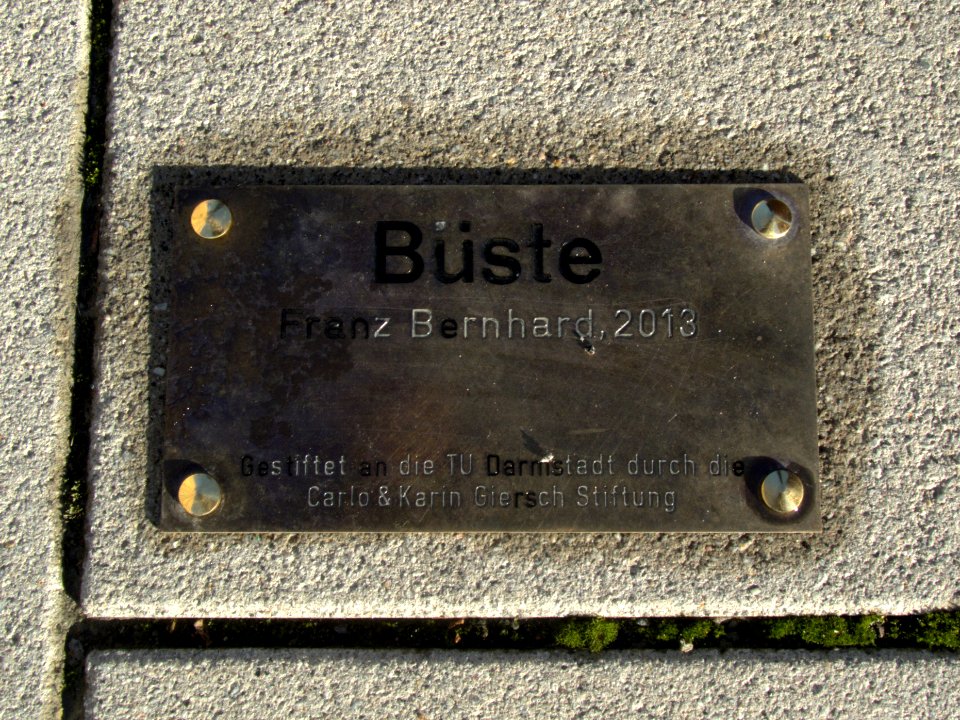 Büste (Franz Bernhard), Plakette