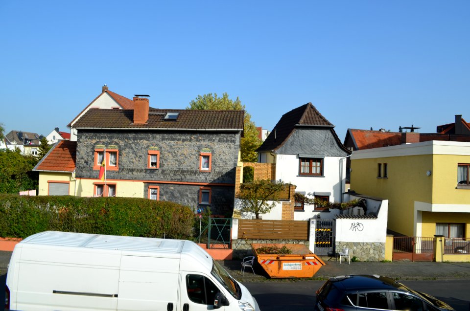 Bürgel, Engelsgäßchen 23 und 25 von Am Maingarten aus