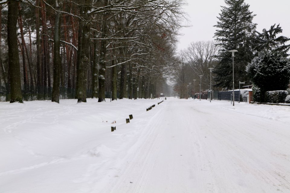 Bötzower Weg Hennigsdorf with snow 2021-02-09 02