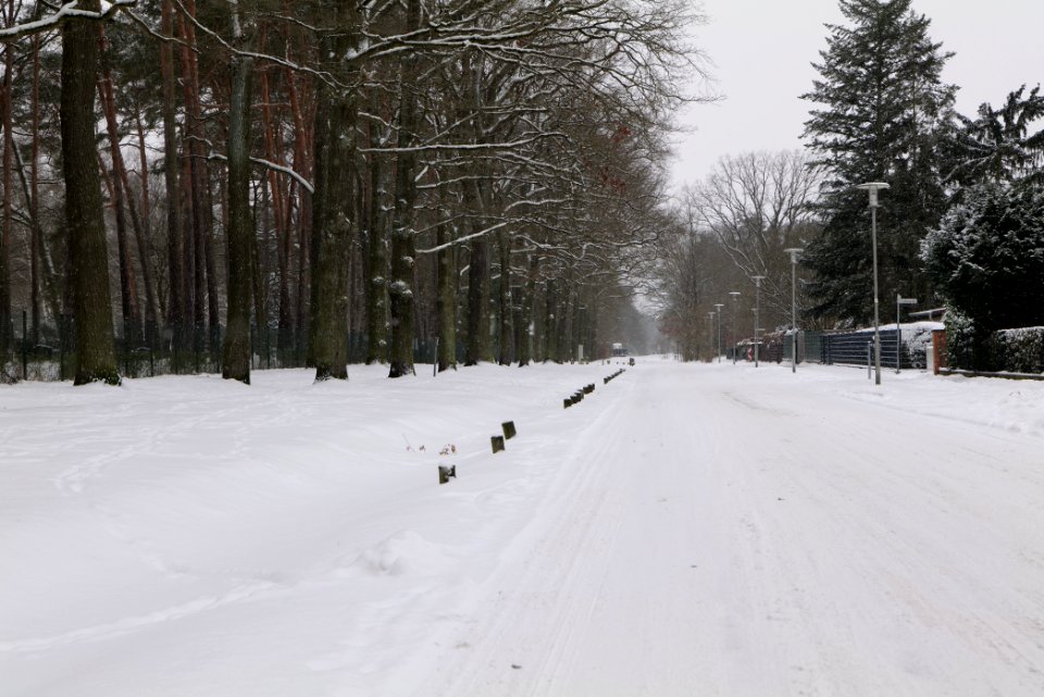 Bötzower Weg Hennigsdorf with snow 2021-02-09 01