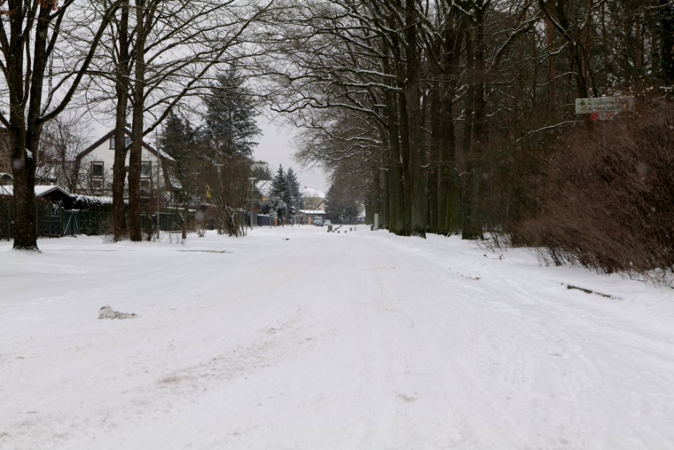 Bötzower Weg Hennigsdorf with snow 2021-02-09 05