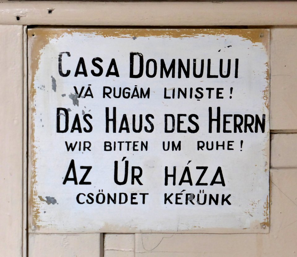 Băile Herculane, katolika preĝejo, ŝildo, 1