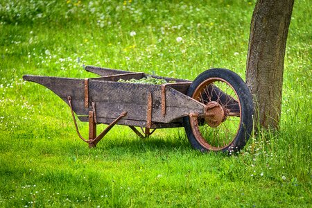 Sliding barrow work gardening equipment photo