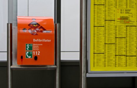 Automated external defibrillator at Frankfurt Airport railway station