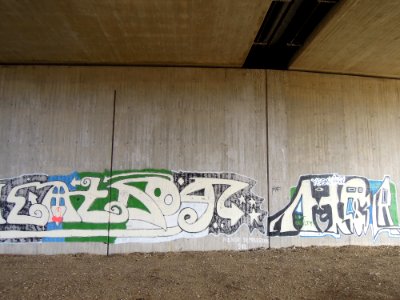 Autobahnbrücke der A 38 zur Sicherung der ökologischen Durchgängigkeit in der Neuen Harth in Gaschwitz -Untersicht- im März 2018a