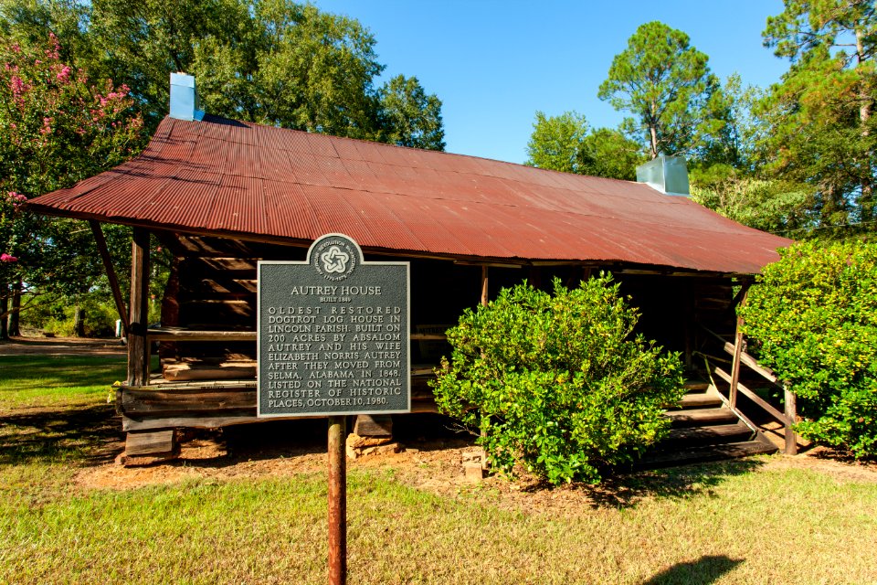 Autrey House front with sign