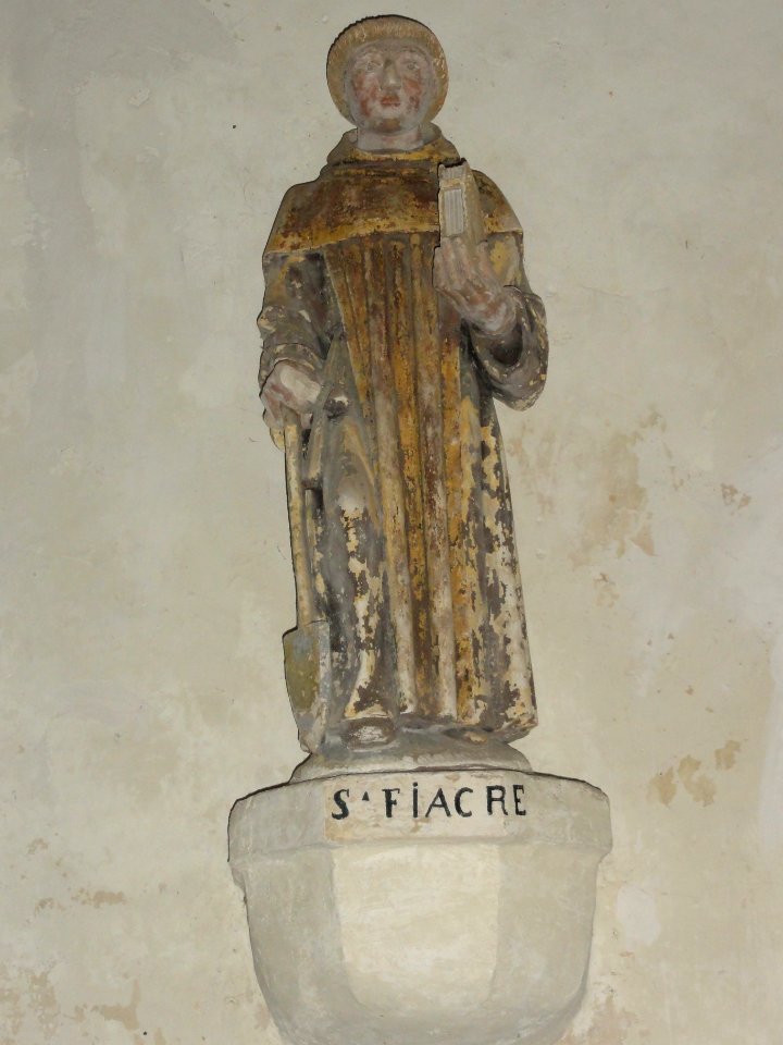 Auzouville-l'Esneval (Seine-Mar.) chapelle St.Étienne-le-Vieux, statue 06 Saint Fiacre