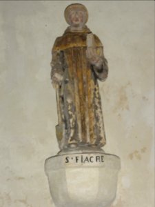 Auzouville-l'Esneval (Seine-Mar.) chapelle St.Étienne-le-Vieux, statue 06 Saint Fiacre