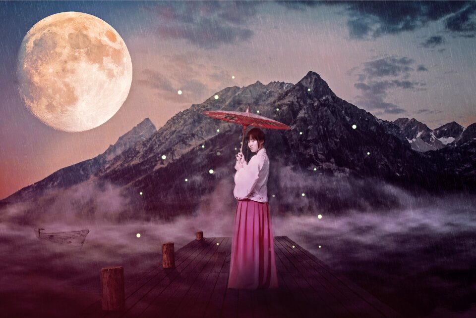 Color mixing woman asia