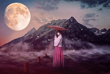Color mixing woman asia