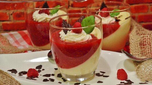 Raspberry mark dessert milk