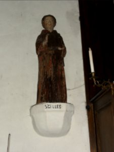 Auzouville-l'Esneval (Seine-Mar.) chapelle St.Étienne-le-Vieux, statue 01 Saint Gilles
