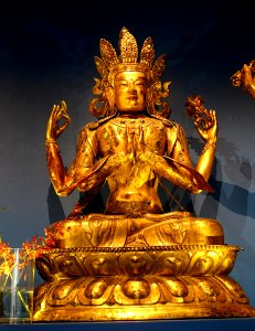 Avalokitesvara from Rig Sum Gonpo (Lords of the Three Families), view 1, collected by Sven Hedin in 1930, Efi Khalkha temple, Chahar, Inner Mongolia - Östasiatiska museet, Stockholm - DSC09308
