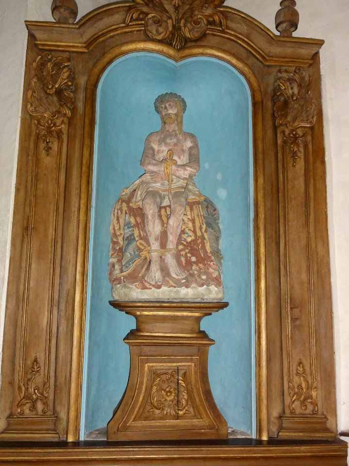 Auzouville-l'Esneval (Seine-Mar.) chapelle St.Étienne-le-Vieux, statue 05 Christ aux liens