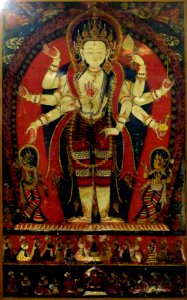 Avalokiteshvara, Tibetan painting of 17th-18th century at Bharat Kala Bhavan - Acc. No. 5704