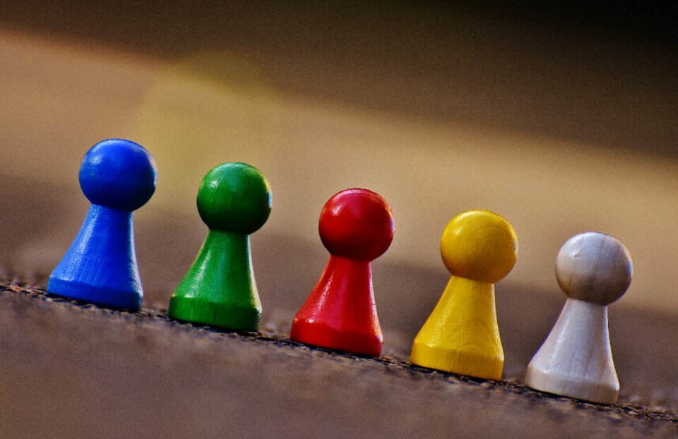 Colorful placed team