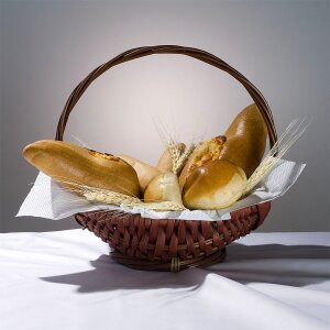 Still life basket with breads photo