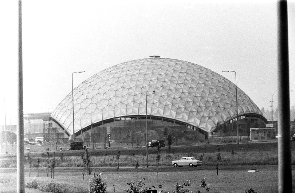 Aviodome, ext., Schiphol, in aanbouw, Bestanddeelnr 922-7090