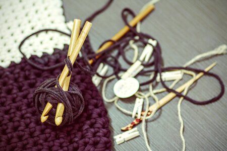 Knitting hand made thread