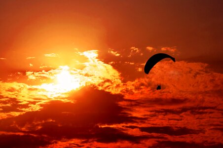 Paragliding parachute sky