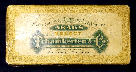 Araks cigarettes tin, Tchamkerten & Co, green tin