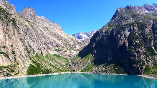 Switzerland alpine lake photo