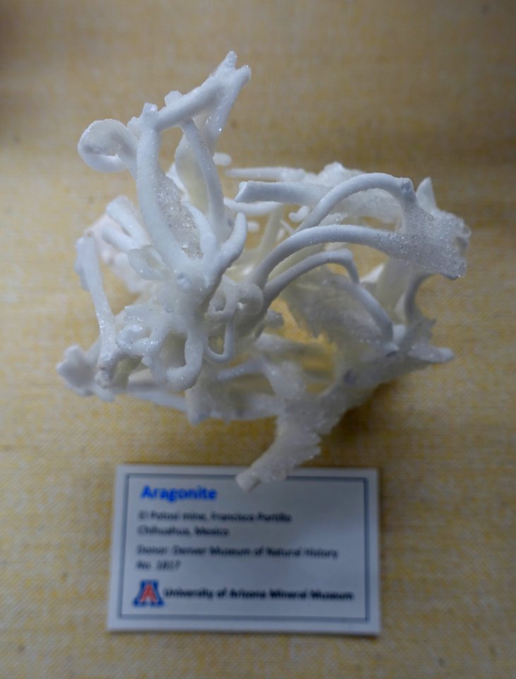 Aragonite, Mexico - University of Arizona Mineral Museum - University of Arizona - Tucson, AZ - DSC08525