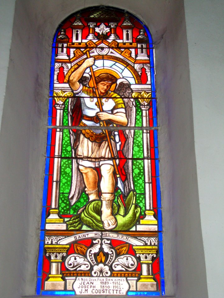 Aramits (Pyr-Atl, Fr) vitrail 02 Saint Michel