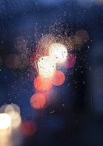 Lights night rain photo