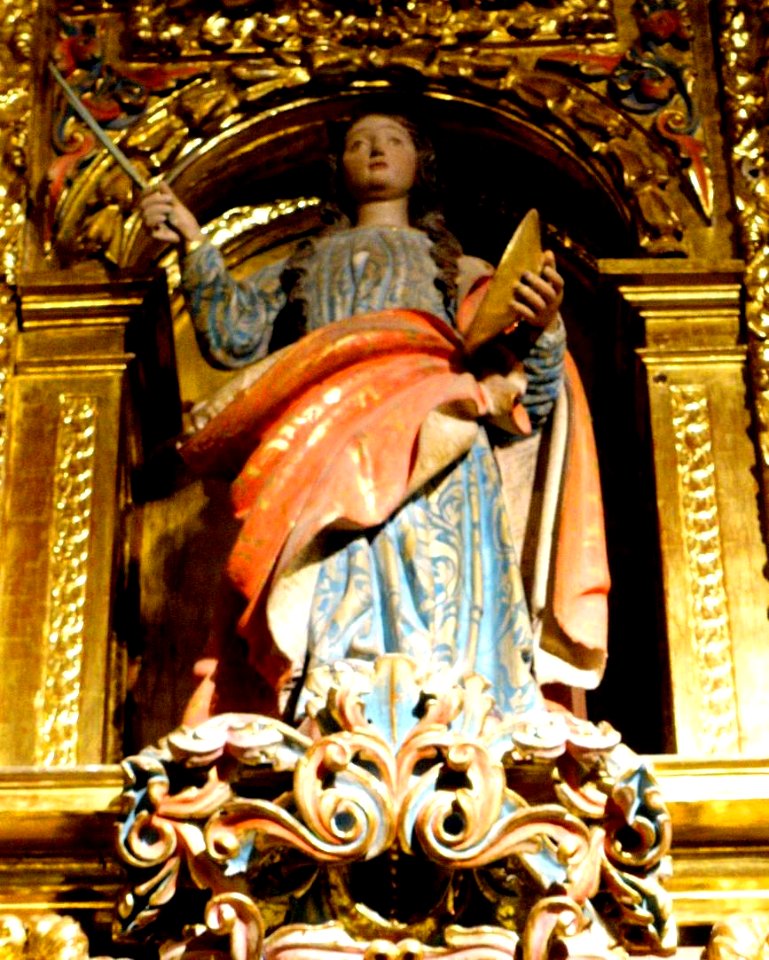 Arceniega - Santuario de Nuestra Señora de la Encina, interiores, retablo de N. S. del Rosario 4