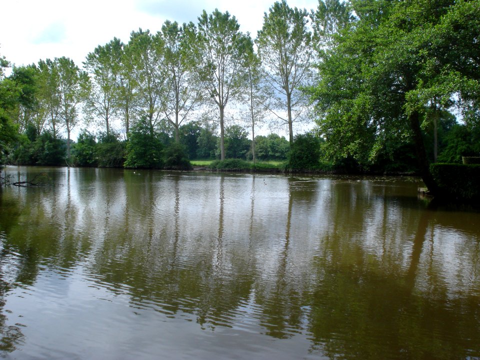 Ardentes (Indre) l'Indre à Clavières au point le plus large