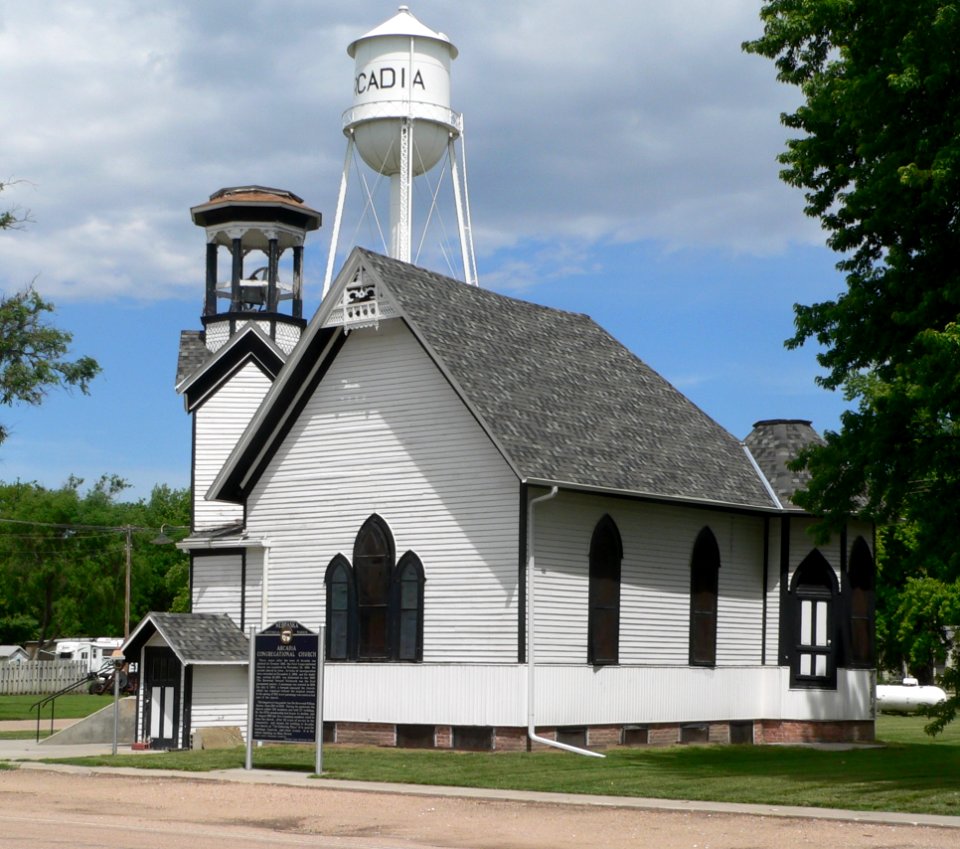 Arcadia, Nebraska Congregational church from SE 1