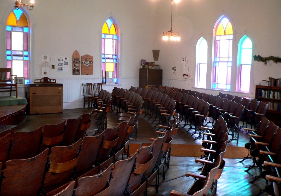 Arcadia, Nebraska Congregational church interior 3