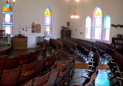 Arcadia, Nebraska Congregational church interior 3
