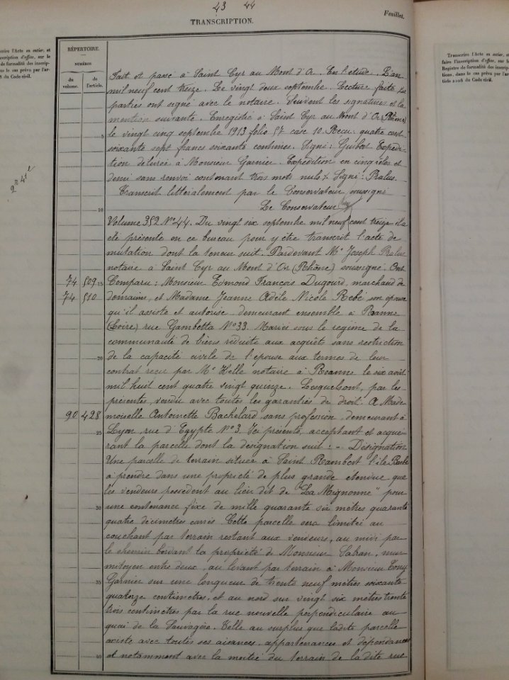 Archives départementales du Rhône - Cote 4Q6-1485 - Actes de vente Dugourd - Garnier et Dugourd Bachelard, page 6