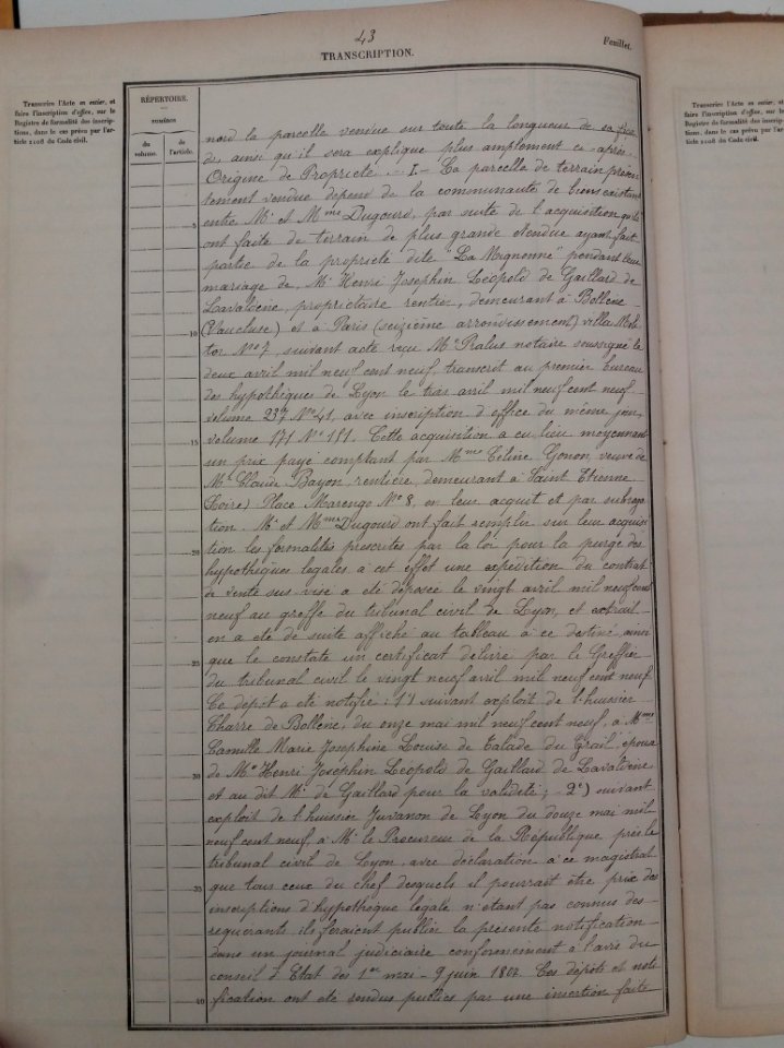 Archives départementales du Rhône - Cote 4Q6-1485 - Actes de vente Dugourd - Garnier et Dugourd Bachelard, page 2