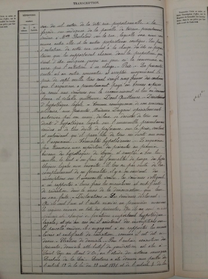 Archives départementales du Rhône - Cote 4Q6-1485 - Actes de vente Dugourd - Garnier et Dugourd Bachelard, page 10