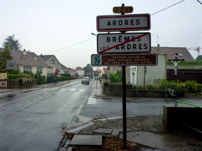 Ardres (Pas-de-Calais) city limit sign
