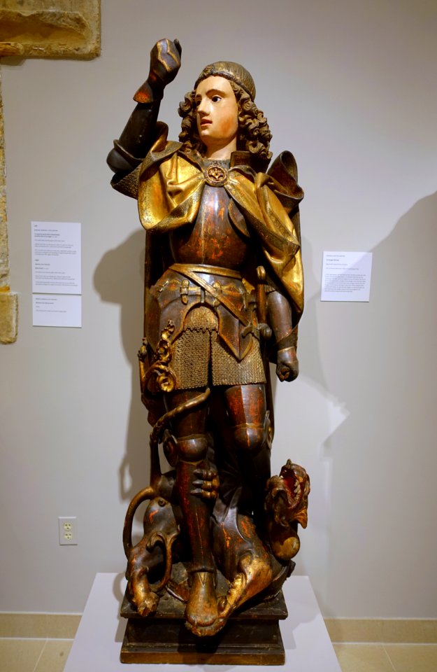 Archangel Michael, Spanish, late 1400s, wood, polychromy, glass - Princeton University Art Museum - DSC06719