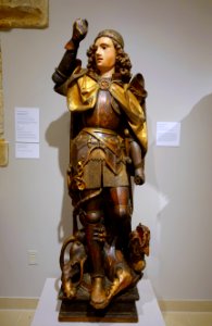 Archangel Michael, Spanish, late 1400s, wood, polychromy, glass - Princeton University Art Museum - DSC06719