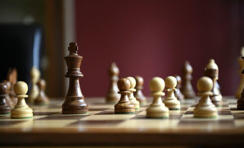 Strategy lady chess board photo
