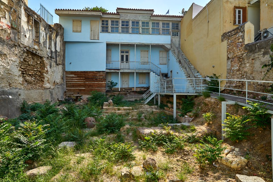 Archaeological findings in the courtyard of the house at 32 Tripodon Street in Plaka on June 24, 2020