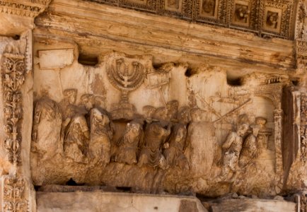 Arch Titus, relief Jerusalem treasure, Forum Romanum, Rome, Italy photo