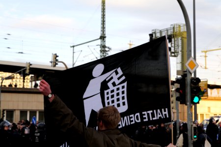 Antifascist protest in front of pro fascist protest Dresden 2020-02-15 22